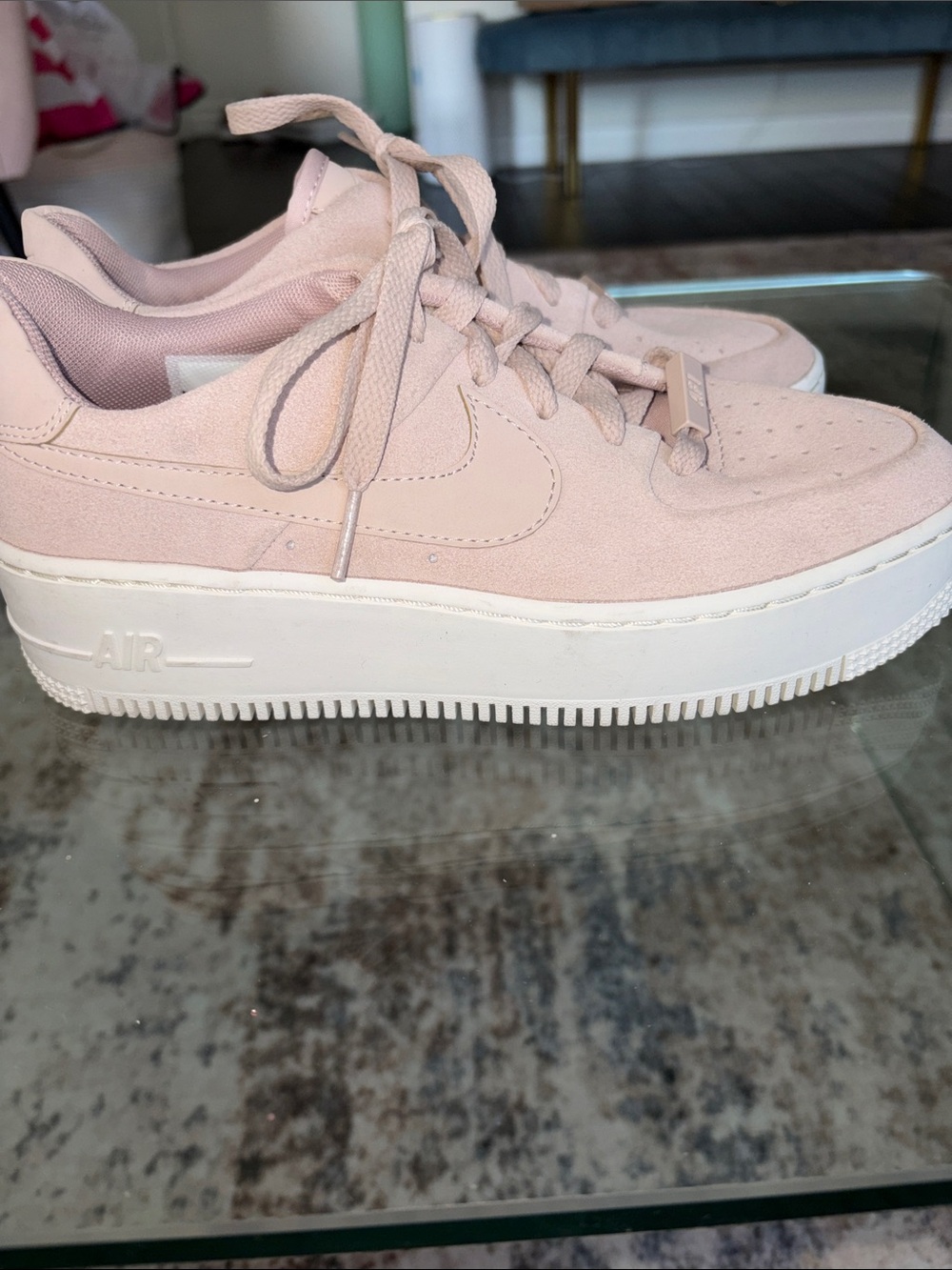 Nike Women's Low-Top Platform Sneakers in Blush Pink